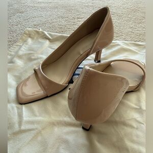 Chic Beige Patent Leather Heels